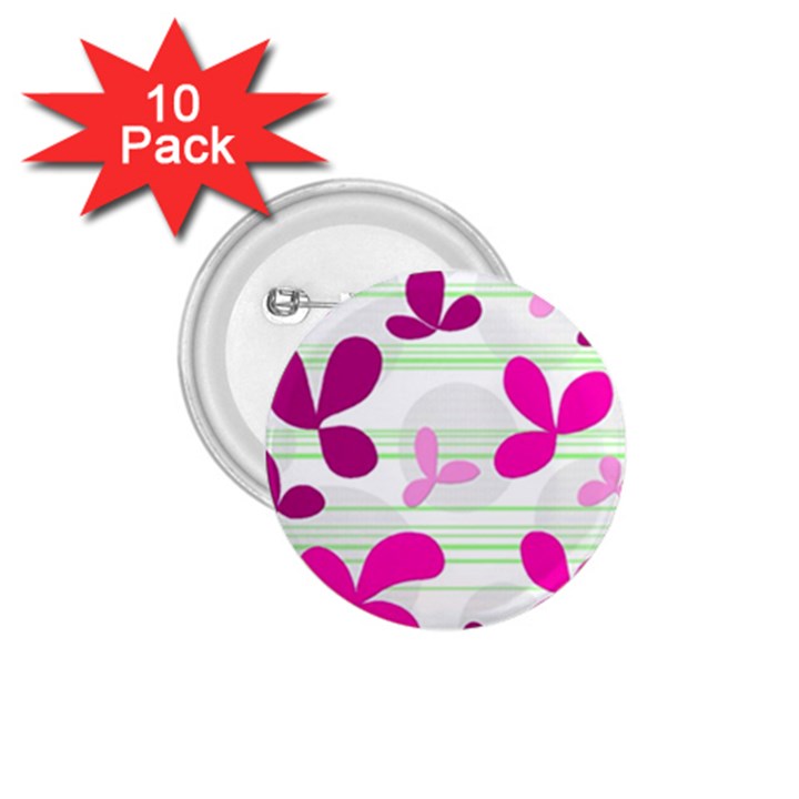 Magenta floral pattern 1.75  Buttons (10 pack)