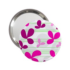 Magenta Floral Pattern 2 25  Handbag Mirrors