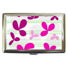 Magenta Floral Pattern Cigarette Money Cases