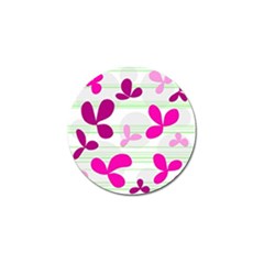 Magenta Floral Pattern Golf Ball Marker