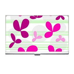 Magenta Floral Pattern Business Card Holders