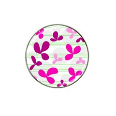 Magenta Floral Pattern Hat Clip Ball Marker