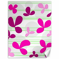 Magenta Floral Pattern Canvas 36  X 48   by Valentinaart