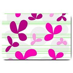 Magenta Floral Pattern Large Doormat 