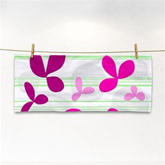 Magenta Floral Pattern Hand Towel