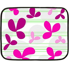 Magenta Floral Pattern Fleece Blanket (mini)