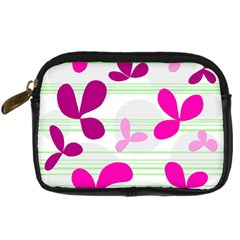 Magenta Floral Pattern Digital Camera Cases