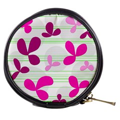 Magenta Floral Pattern Mini Makeup Bags