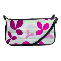 Magenta Floral Pattern Shoulder Clutch Bags