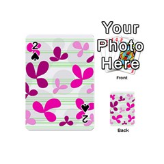 Magenta Floral Pattern Playing Cards 54 (mini) 