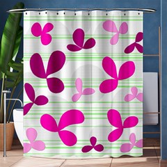 Magenta Floral Pattern Shower Curtain 60  X 72  (medium) 