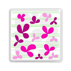 Magenta Floral Pattern Memory Card Reader (square) 