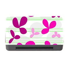 Magenta Floral Pattern Memory Card Reader With Cf