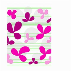 Magenta Floral Pattern Small Garden Flag (two Sides)