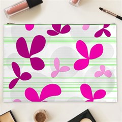 Magenta Floral Pattern Cosmetic Bag (xxl) 