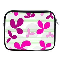 Magenta Floral Pattern Apple Ipad 2/3/4 Zipper Cases