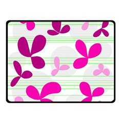 Magenta Floral Pattern Double Sided Fleece Blanket (small) 