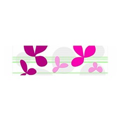 Magenta Floral Pattern Satin Scarf (oblong)