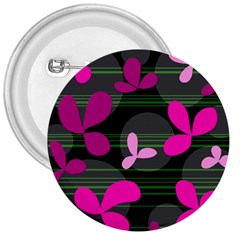 Magenta Floral Design 3  Buttons