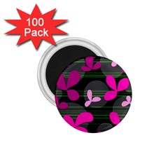 Magenta Floral Design 1 75  Magnets (100 Pack) 