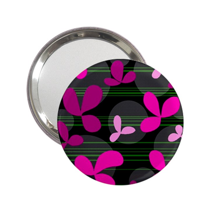 Magenta floral design 2.25  Handbag Mirrors