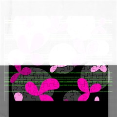 Magenta Floral Design Rectangular Jigsaw Puzzl