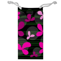 Magenta Floral Design Jewelry Bags