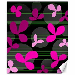 Magenta Floral Design Canvas 8  X 10  by Valentinaart