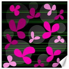 Magenta Floral Design Canvas 12  X 12  