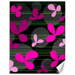 Magenta Floral Design Canvas 12  X 16   by Valentinaart