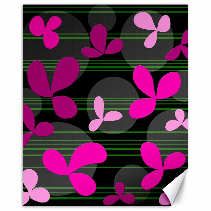 Magenta floral design Canvas 16  x 20  