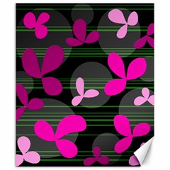 Magenta Floral Design Canvas 20  X 24  