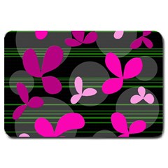 Magenta Floral Design Large Doormat  by Valentinaart