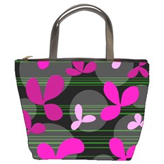 Magenta Floral Design Bucket Bags