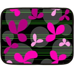 Magenta Floral Design Fleece Blanket (mini)