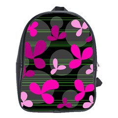 Magenta Floral Design School Bags(large) 