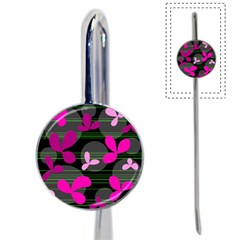 Magenta Floral Design Book Mark by Valentinaart