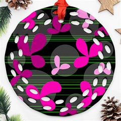 Magenta Floral Design Ornament (round Filigree) 