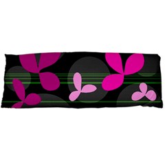 Magenta Floral Design Body Pillow Case Dakimakura (two Sides) by Valentinaart