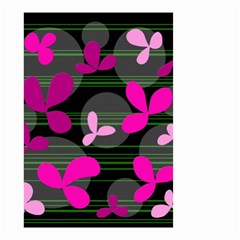 Magenta Floral Design Small Garden Flag (two Sides) by Valentinaart