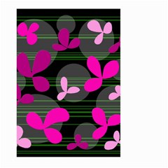 Magenta Floral Design Large Garden Flag (two Sides) by Valentinaart