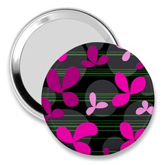 Magenta Floral Design 3  Handbag Mirrors by Valentinaart