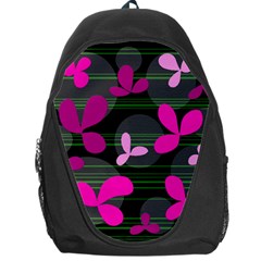 Magenta Floral Design Backpack Bag