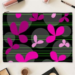 Magenta Floral Design Cosmetic Bag (xxxl) 