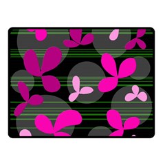 Magenta Floral Design Double Sided Fleece Blanket (small) 