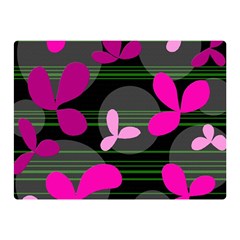 Magenta Floral Design Double Sided Flano Blanket (mini)  by Valentinaart