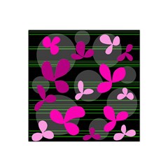 Magenta Floral Design Satin Bandana Scarf