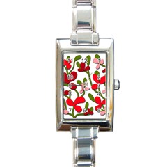 Floral Tree Rectangle Italian Charm Watch