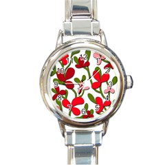 Floral Tree Round Italian Charm Watch