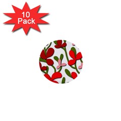 Floral Tree 1  Mini Buttons (10 Pack) 